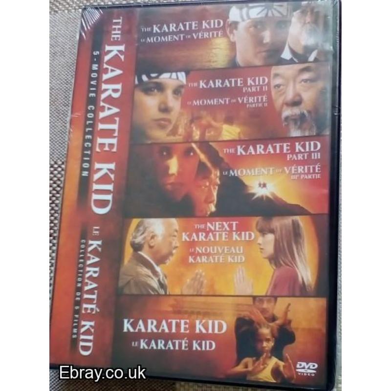 THE KARATE KID 5 DVD MOVIE COLLECTION  4 DISCS  RARE  FREE UK POST WE SHIP WORLDWIDE DVD LQQK NOW!