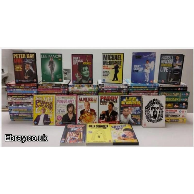 101 x Stand Up Comedy DVD Joblot - Peter Kay Russel Howard Ricky Gervais post to uk only