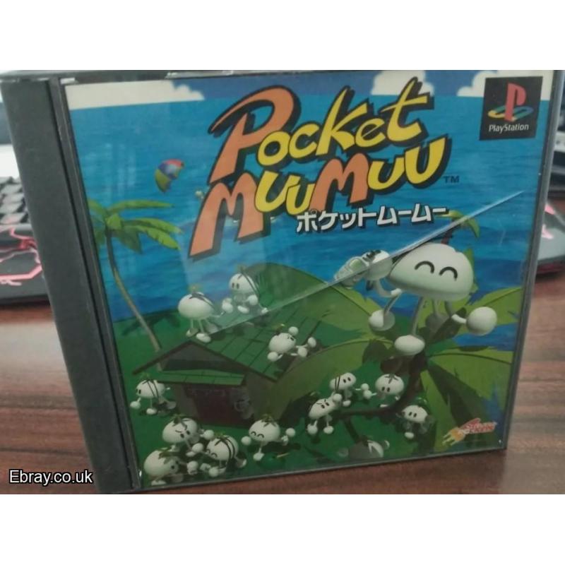 Pocket MuuMuu. PS1 Japan import. UK seller. VERY RARE GAME Complete with manual and stickers