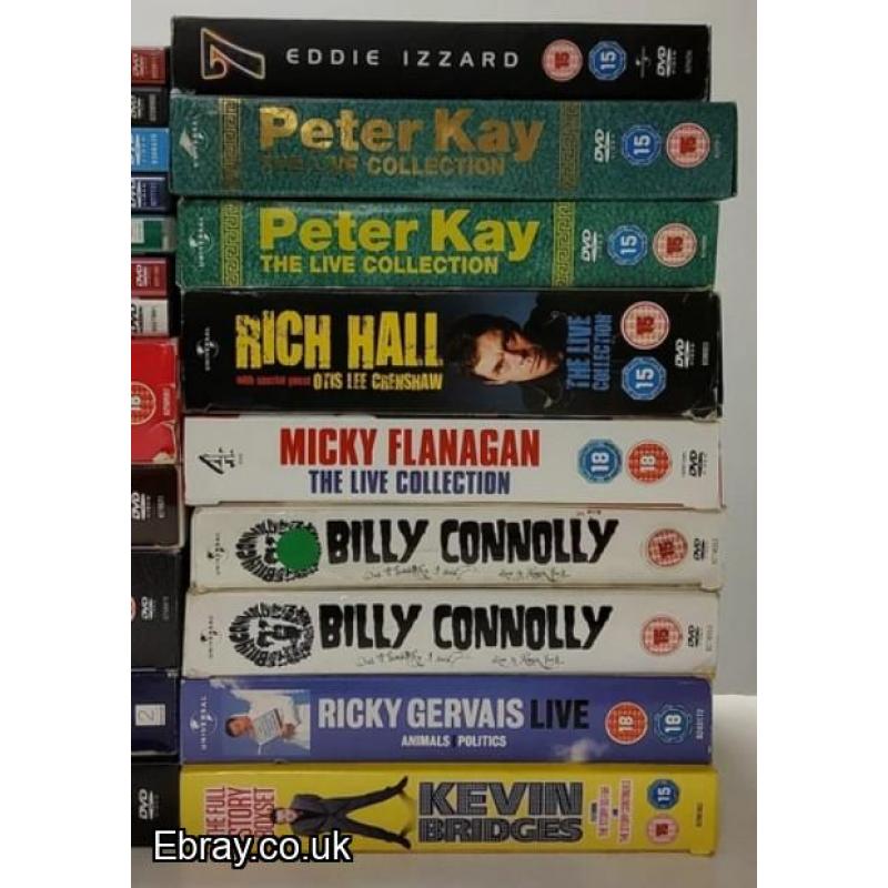 101 x Stand Up Comedy DVD Joblot - Peter Kay Russel Howard Ricky Gervais post to uk only