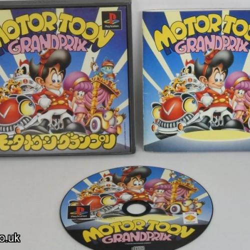 MOTOR TOON GRAND PRIX PS1 Japan import. UK seller. VERY RARE GAME Complete with manual and stickers