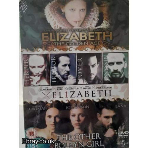 Elizabeth/Elizabeth The Golden Age/The Other Boleyn Girl 3 DVD Steel Book *NEW* Sealed FREE UK POST BUYNOW!