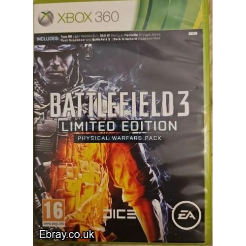 Battlefield 3 Limited Edition - Physical Warfare Pack (Microsoft Xbox 360, 2011) FREE UK POST CHEAPEST VIDEO GAMES ONLINE WE SHIP WORLDWIDE ONLY £8.90