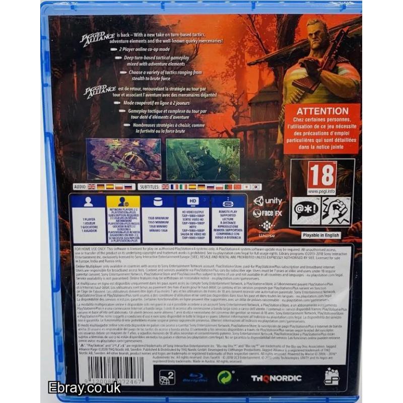 PS4 JAGGED ALLIANCE RAGE NICE CLEAN DISC FREE UK POST REGISTER TO BUY THIS GAME TODAY CAN SHIP WORLDWIDE LQQK NOW! ONLY £3.99 CHEAPEST PS4 GAME ONLINE!