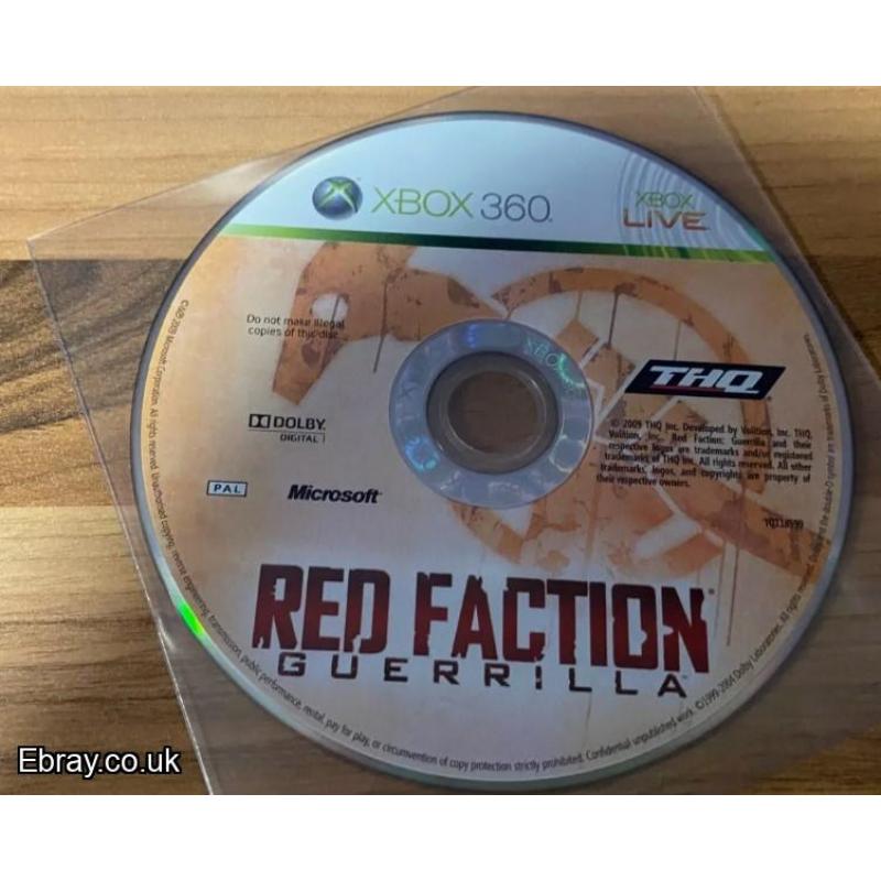 XBOX 360 RED FACTION GUERRILLA Disk  Only