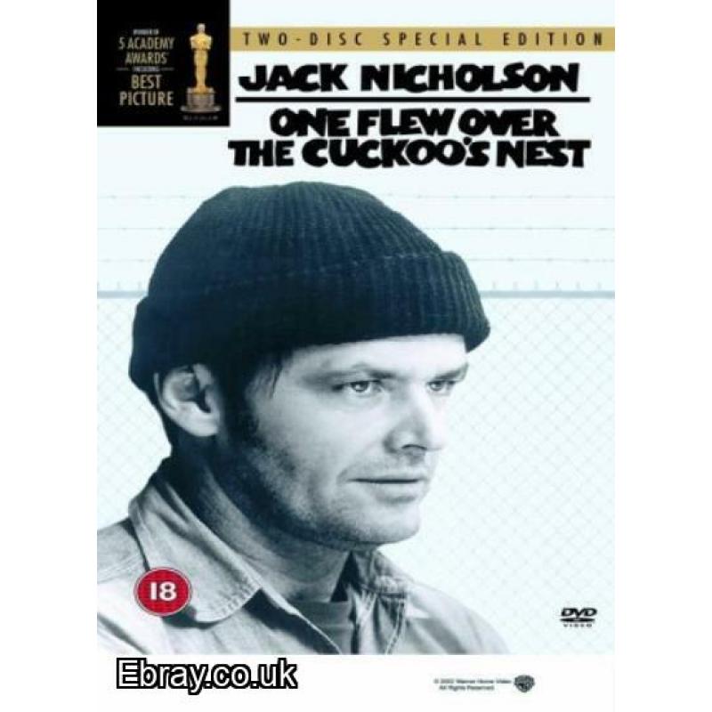 JACK NICHOLSON ONE FLEW OVER THE CUCKOO,S NEST   2 DVD BOXSET  FREE UK POST WE SHIP WORLDWIDE DVD LQQK NOW! ONLY £3.49